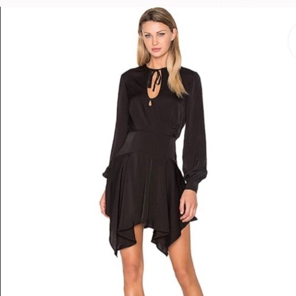 Finders Keepers Blue Hunter Geometric Sharkbite Hem Dress Sz.S - Picture 2 of 16